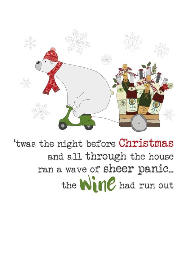 'Twas the night before Christmas- the wine had run out - Christmas Card created by Dandelion Stationery