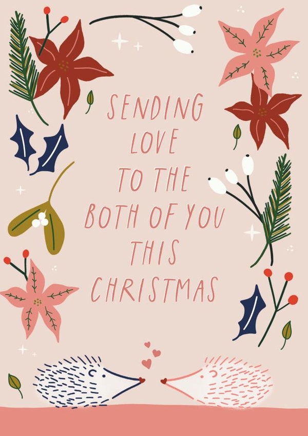 Cute Christmas Hedgehogs Card For Couples created by Sweetlove Press
