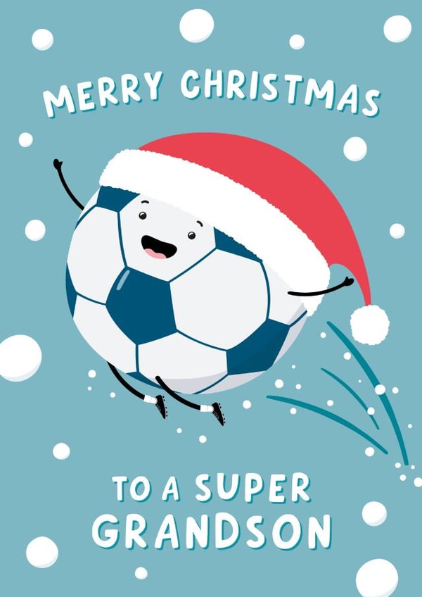 Football Christmas Card For Grandson created by Macie Dot Doodles