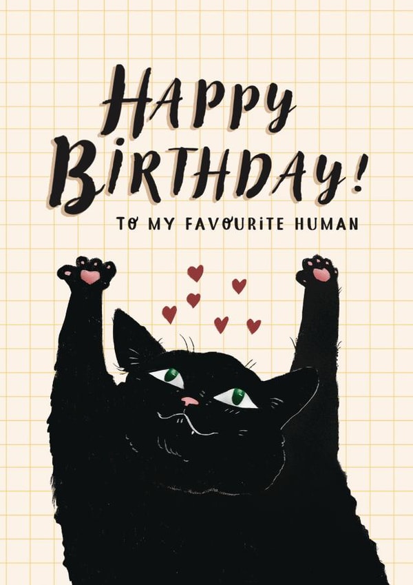 Happy birthday! to my favourite human- cute cat giving a hug created by Six bunny ears