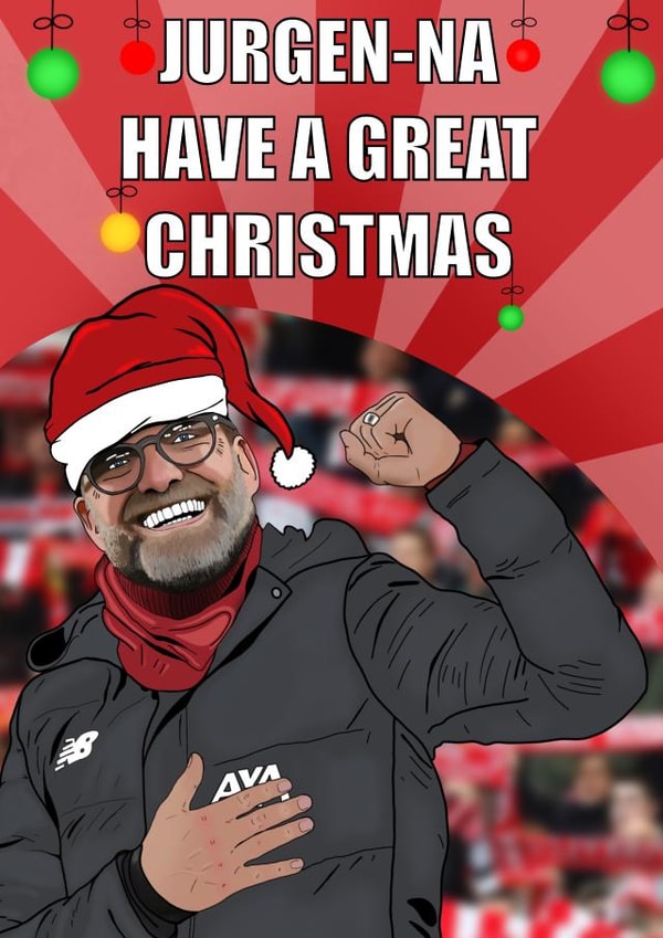 Liverpool Christmas card jurgen kloop! created by Pawwmarkss