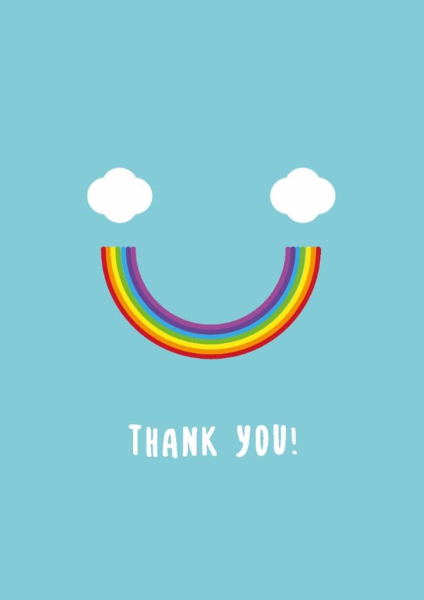 RAINBOW SMILE HAPPY THANK YOU CARD created by Sean Cullen