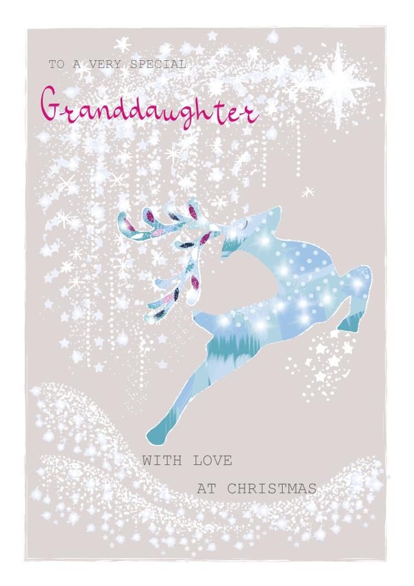 Magical Deer Card for a Granddaughter - Christmas Star - Love at Christmas created by SABIVO Design by Sabina