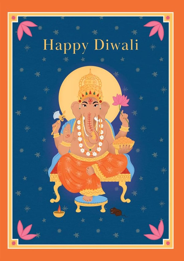 Beautiful Diwali Card Of Lord Ganesh For Family & Friends - Ganesh Diwali Card created by Kamiya Chirodian