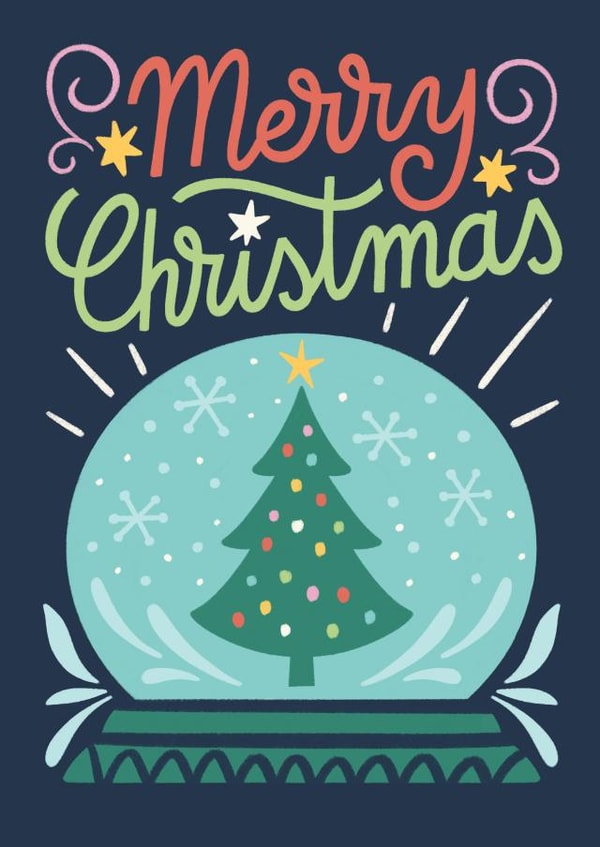 Merry Christmas with Christmas snow globe created by Natalia Gonzalez