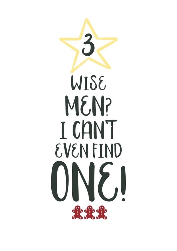 3 Wise Men - Humourous Christmas Tree Word Art - Family, Friends, Other Half. created by Peach Creativ