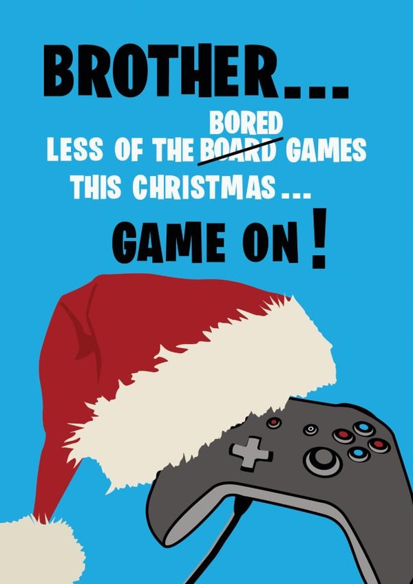 Fun Gaming Christmas Card for Brother - Computer Gaming created by Jackie Ponwaye Design