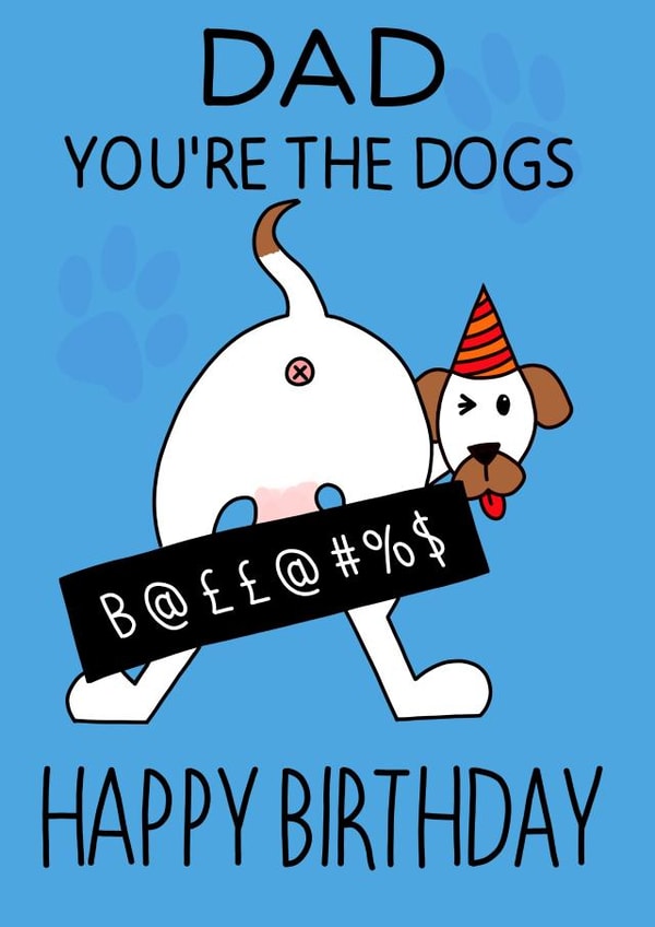 Fun and cheeky dog card to let your dad know he's the top dog on his Birthday created by HoldTheGate Designs