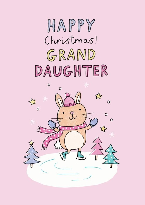 Cute Christmas card for your Granddaughter - Happy Christmas! Grand daughter created by Jenny Seddon