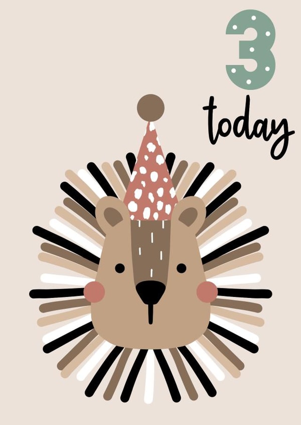 Cute 3rd birthday lion card created by Little Prints Fred Designs