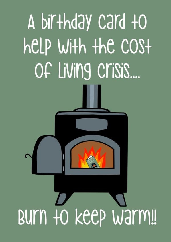 Birthday card to help with the cost of living crisis created by Wooden It Be Precious