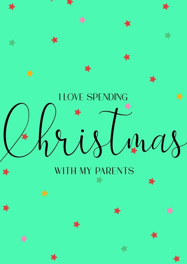 Christmas Card for Parents - Love - Calligraphy and stars - Heartfelt created by Lisa Anne
