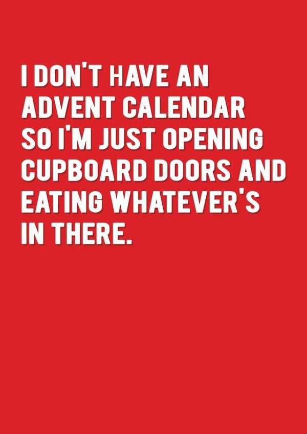 Funny Advent Calendar Christmas Card created by Redback Cards