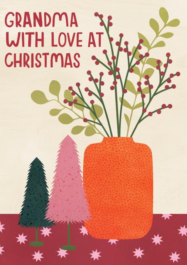 'Grandma with love at Christmas' Christmas card created by Raspberry Blossom