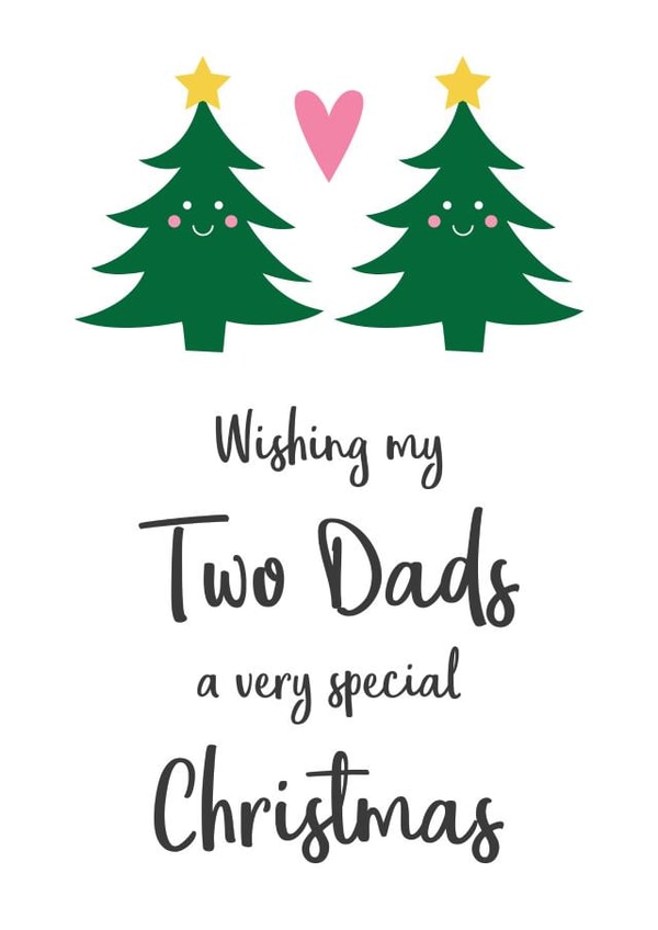 A cute two Dads fathers Christmas card from the kids, for same sex parents created by Hello Fridays Studio