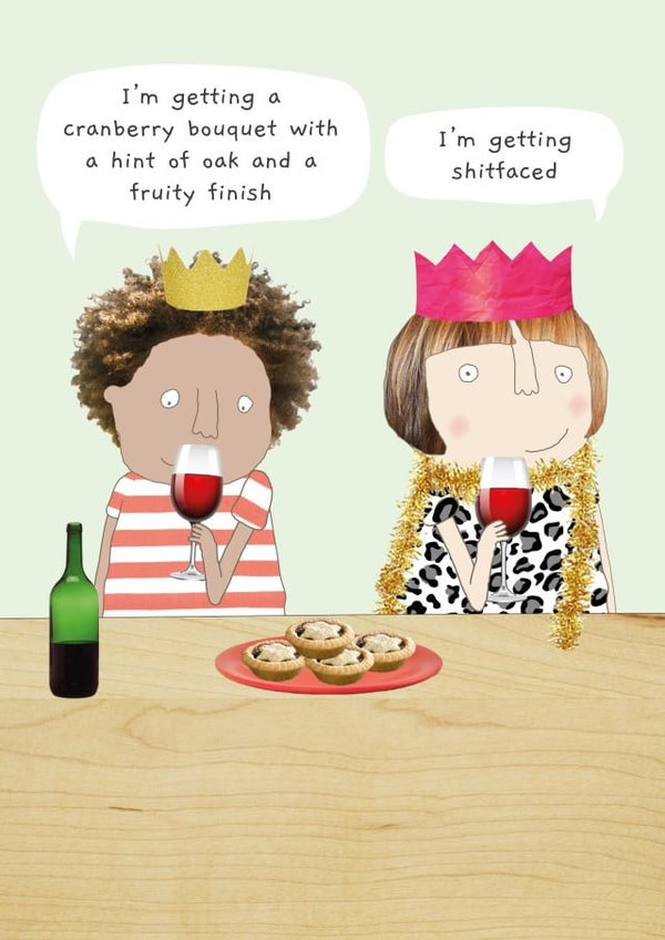 Wine Tasting Christmas card created by Rosie Made A Thing