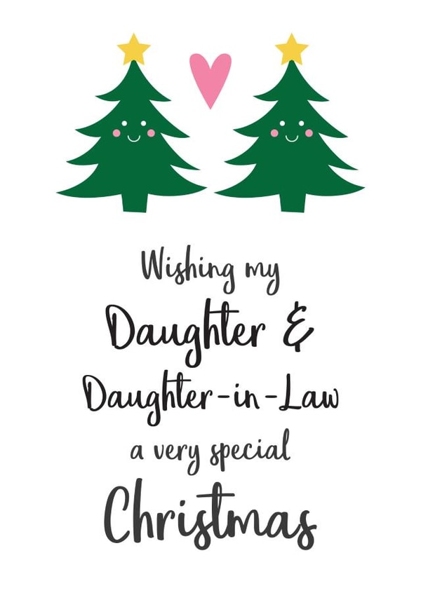 Gay LGBTQ Christmas card for very special Daughter & Daughter-in-Law from Parent created by Hello Fridays Studio