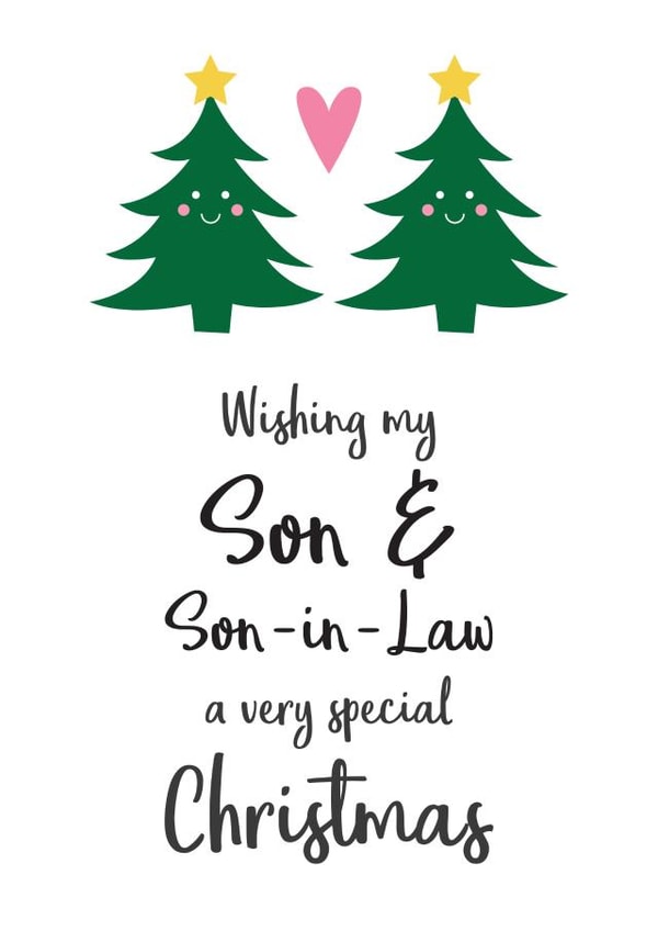 Cute Gay LGBTQ Christmas card for very special Son & Son-in-Law from Parents created by Hello Fridays Studio