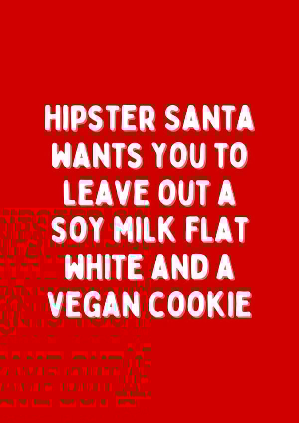 Hipster vegan Santa - funny Christmas card created by Meg's Creative Outlet