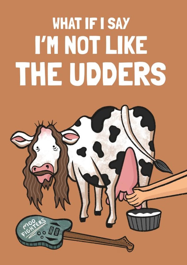 Funny Moo Fighters Card for Rock Music Lovers created by Tishy Tashy