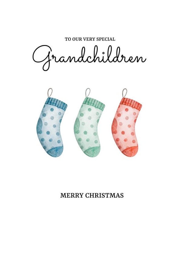A cute Christmas card for more than one grandchild from their grandparents created by SophDc 