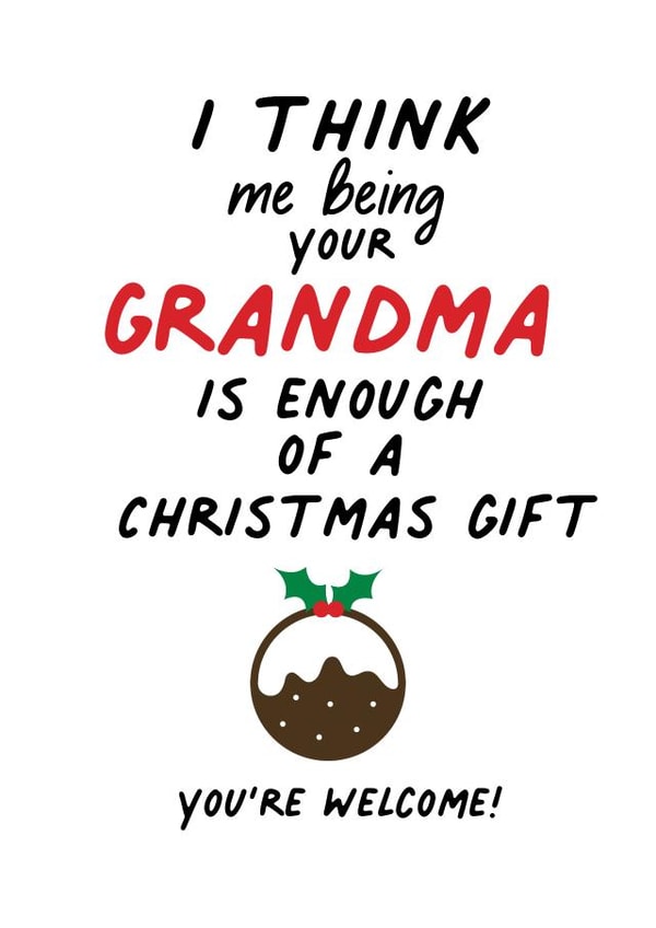 Christmas Card from Grandma to let your grandchild know how lucky they are created by IWLT