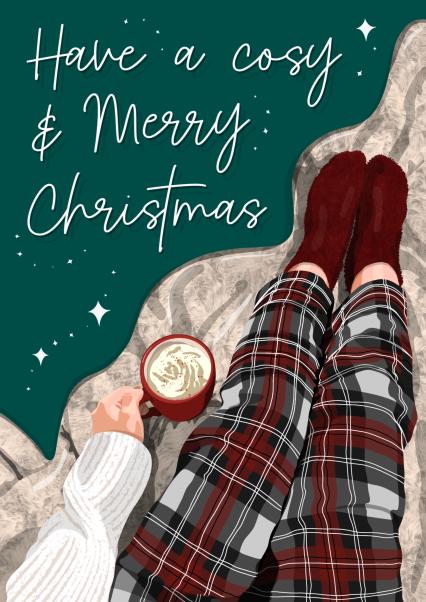 Made a cosy and merry Christmas aesthetic girl winter card | thortful