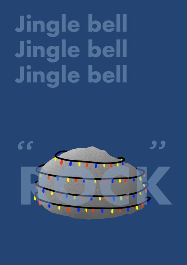 Cute and Funny Christmas Card For Anyone - Play on Words - Jingle Bell Rock created by TwinFinDesigns