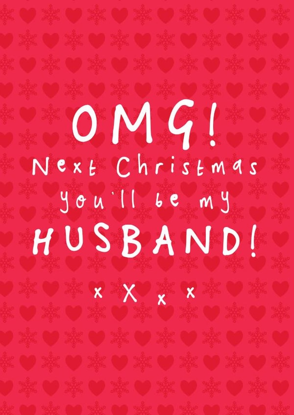 Cute Christmas card for fiancé - Next year you'll be my husband created by Bow & Bell