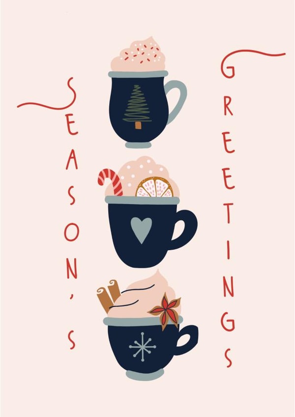 Season's Greetings Coffee Cup Card created by Izzi Paints