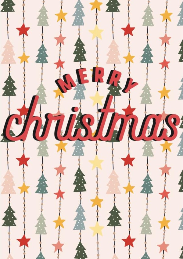 Merry Christmas tree background card created by Izzi Paints