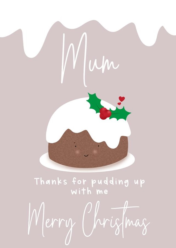 Merry Christmas mum, funny mum Christmas card created by LynseyLovez