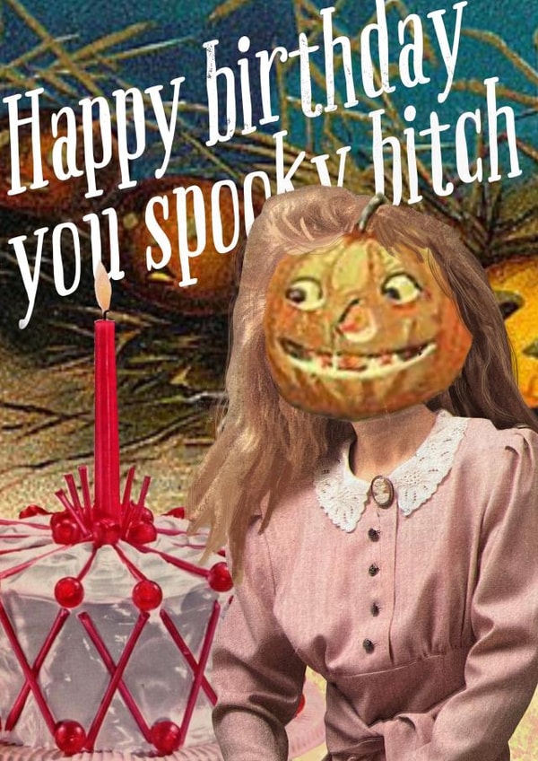 Cheeky birthday card - for an October birthday - spooky loving friend created by SillyBilly