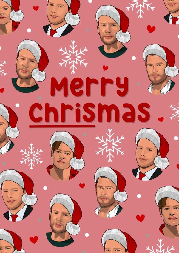 Merry CHRISmas Chris pine hemsworth evans and Pratt Christmas card created by The Girl Next Draw Cards