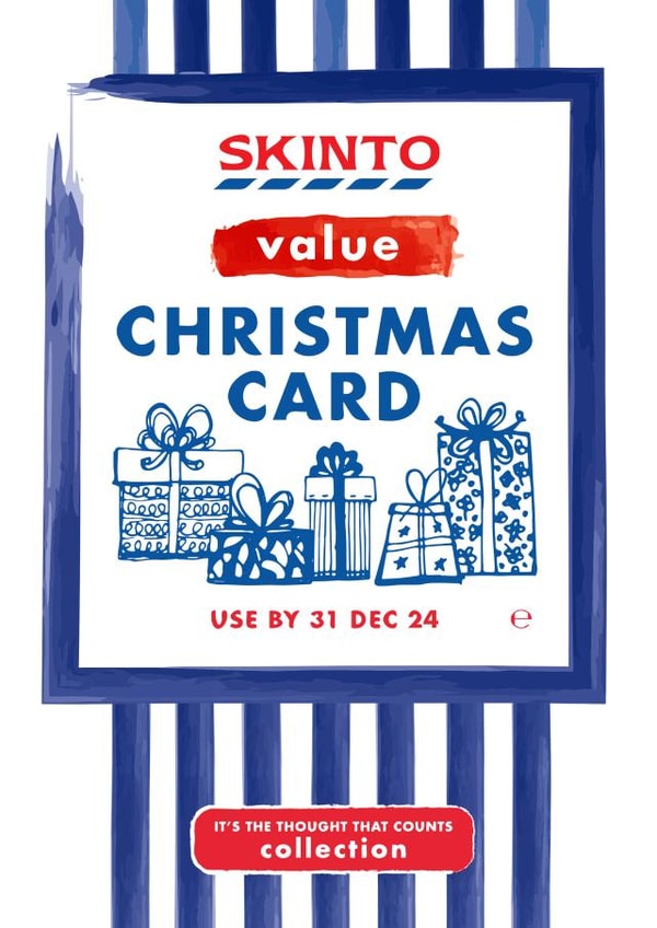 Funny Tesco Value Christmas Card - Skinto created by Mrs Best Paper Co.