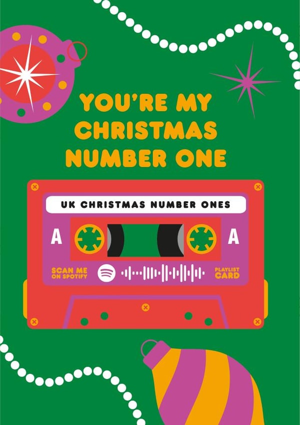 Spotify Playlist Scannable Christmas Card - You're my Christmas Number One created by Joyful Joyful