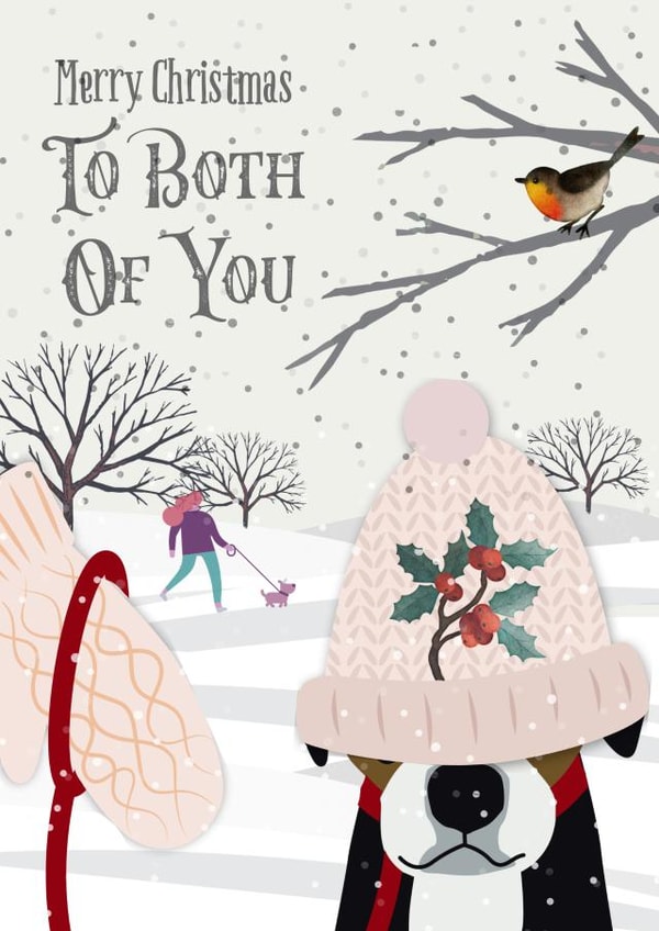 Cute Christmas card for any couple or dog lover created by Bliss 