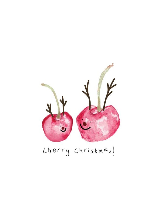 Cherry Christmas - Funny Christmas card with cherry pun created by Hollie Edeson
