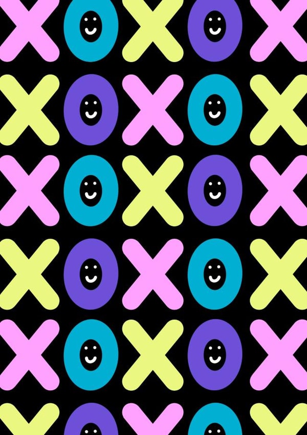 Cute Hugs and Kisses Card For A Loved One - Smiley Faces and Kisses - XOXO created by Chloe M