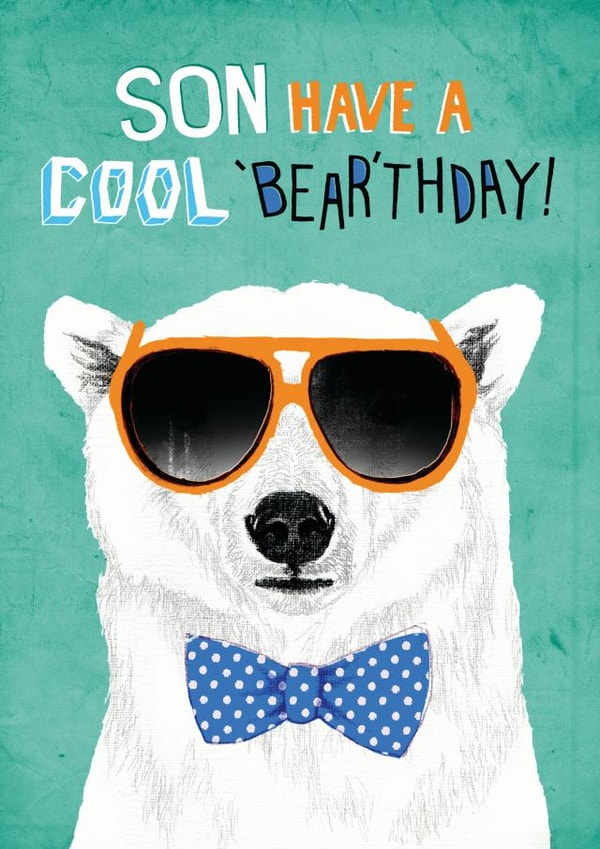 Cool cute bear Son 'Bear'thday design created by Pencilface