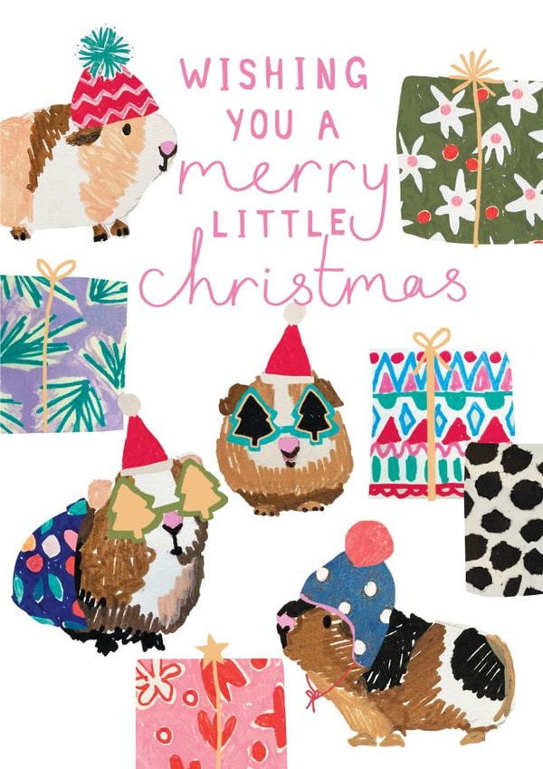 Cute guinea pig christmas card for friend created by Stop the Clock Design