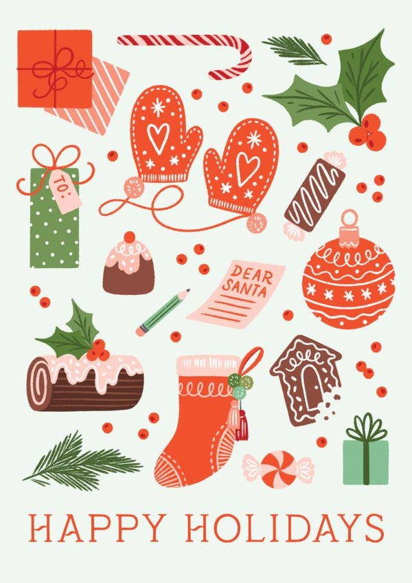 Classic Happy Holidays Card - My Favorite Things - Holiday Icons created by Paper Raven Co.