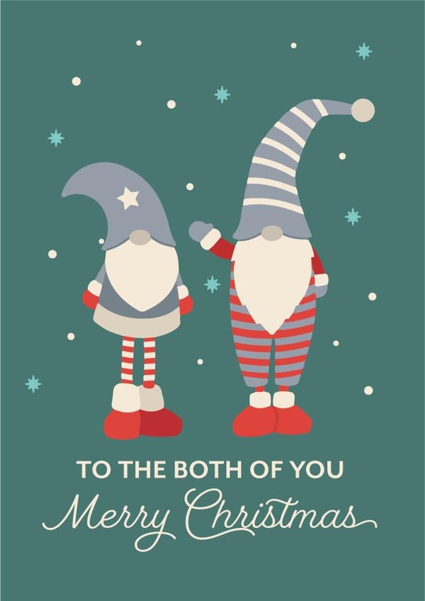 To partners, couple Christmas Gnonks card created by Poppy Lane