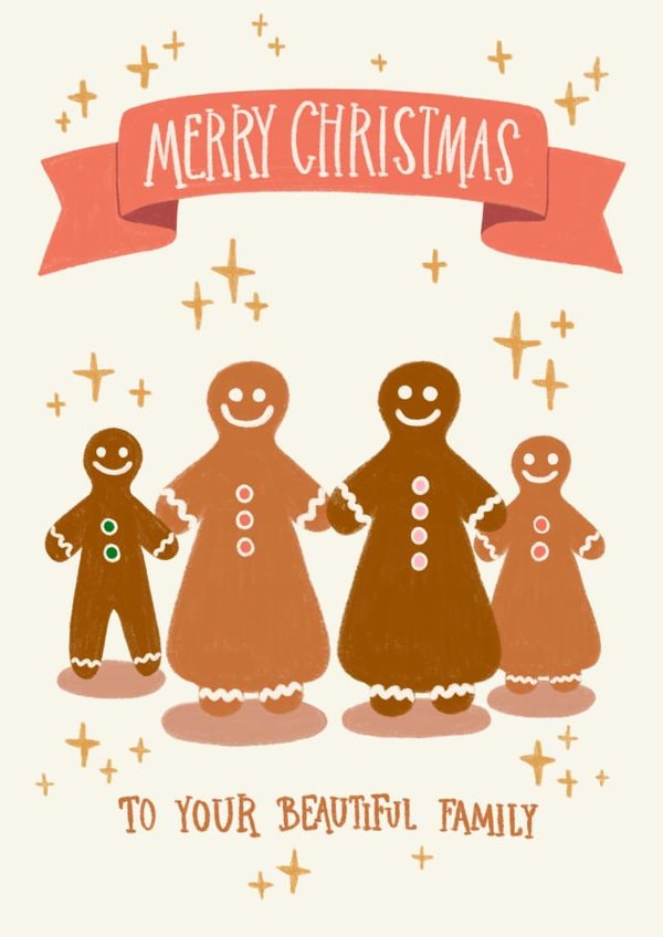 Happy Gingerbread Family Christmas Card - For a Family of Two Moms created by Jenni Ahlberg - Jeah Design