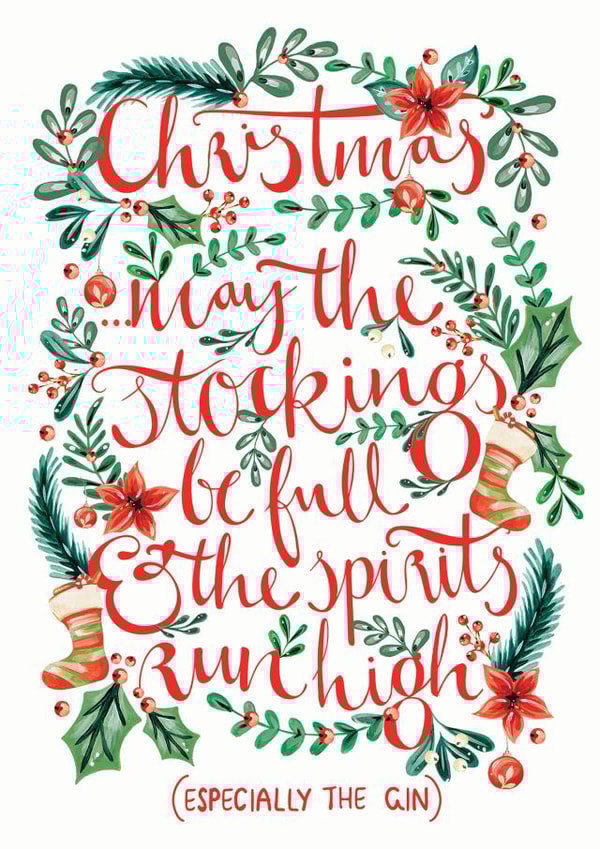 Cheeky Christmas card created by Lucy Duckham Illustration