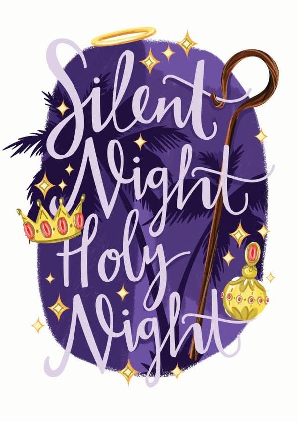 Classic Christmas card created by Lucy Duckham Illustration