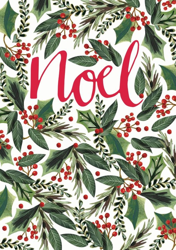 Noel Christmas card created by Lucy Duckham Illustration