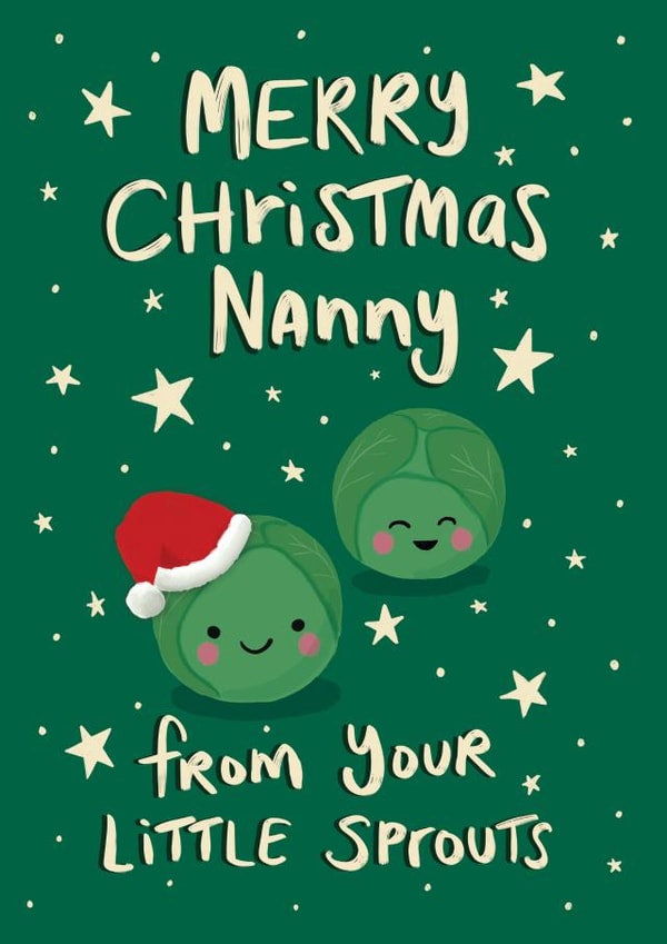 Cute Christmas Card for Nanny - from the grand kids - Two Little Sprouts created by Tilly Bean Loves