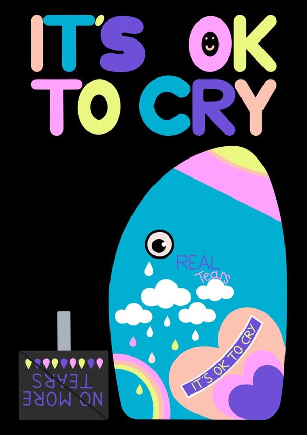 Cute card to comfort someone sad - Emotional Support Shampoo - It’s Ok to Cry created by Chloe M