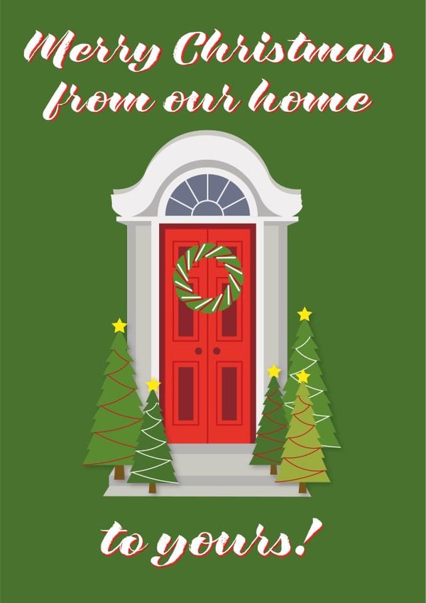 Traditional Christmas Card - Festive Front Door - From Our Home to Yours created by Creative Gemz